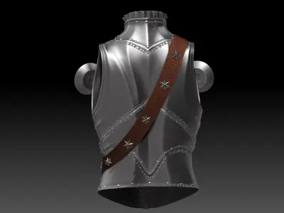 Female Knight Upper Chest Armor Sculpt Project 3D model