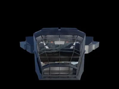 Rusty Space Ship Low-poly 3D model