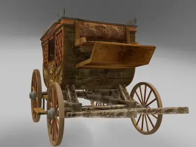 Stagecoach 3d model horse drawn carriage 3D model
