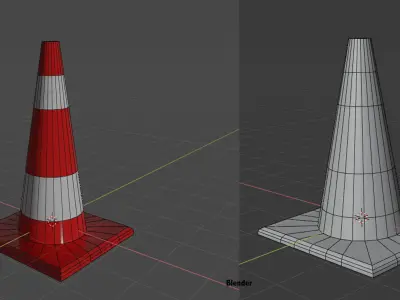 Traffic Barriers Low-poly 3D model purchase