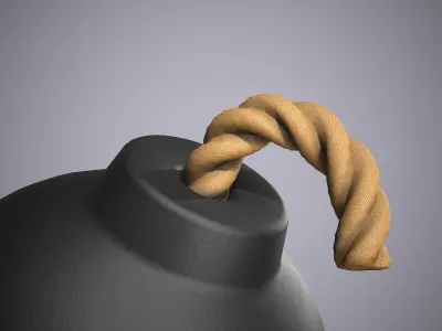 Round Bomb Low-poly 3D model