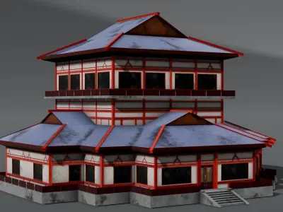 Traditional Shrine 3D Model  Low-poly 3D model