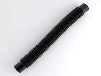 Hog Oval Corrugated Hose 01 Black 3D model