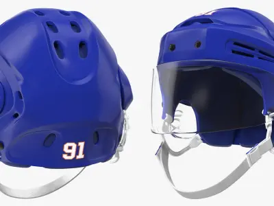 Blue Hockey Helmet 3D model