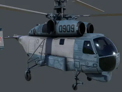 K27 Helicopter Low-poly 3D model
