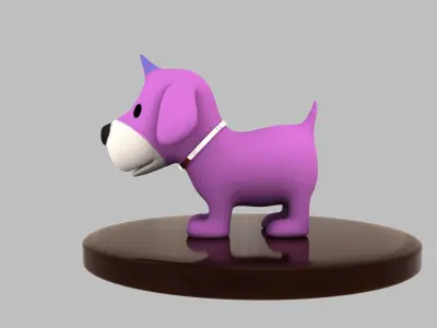 dog 3d model Unidog Low-poly 3D model