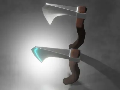 Viking Battle Axes Low-poly 3D model