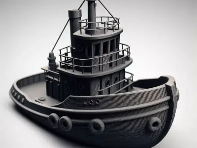 Classic Wooden Boat 3D Model 3D print model