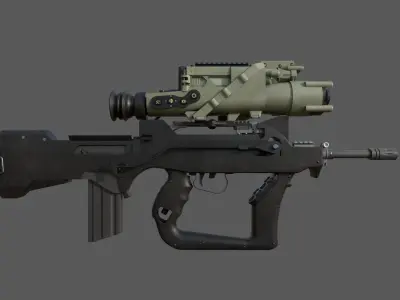 Assault Rifle - Famas Felin Low-poly 3D model