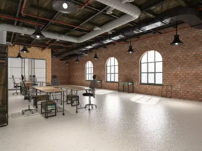 Loft office interior 3 3D model