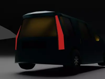 Van Low Poly Game Rady Low-poly 3D model