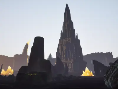 Lava Ruins Landscape 3D model purchase