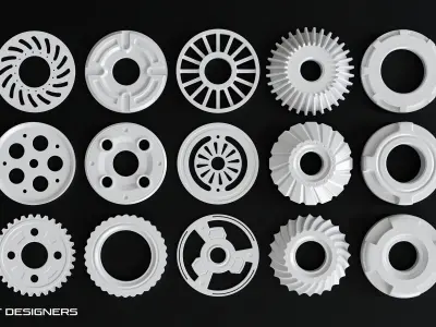 Hard Surface Kitbash Mechanical Gear 3D model