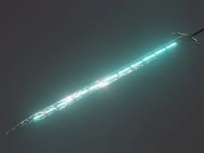 Mighty Sword Low-poly 3D model