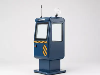 Blue Surveillance Booth model pack Low-poly 3D model