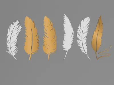 feather Low-poly 3D model