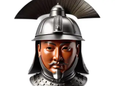 Ancient Eastern Warrior Bust Model Low-poly 3D model