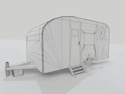 Abandoned Old Trailer Free low-poly 3D model