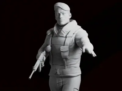 soldier comando  3D print model