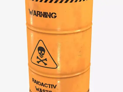 Radioactive Waste Barrel model Low-poly 3D model