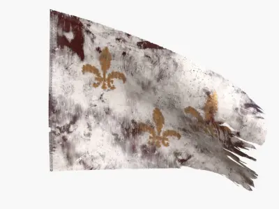 Royal French Flag 1789 Low-poly 3D model