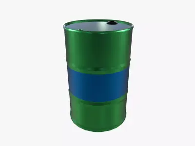 Oil Barrel Low-poly 3D model 11