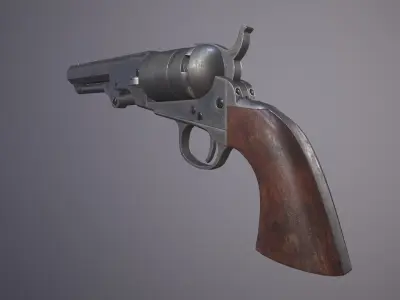 Revolver 1851 Free low-poly 3D model