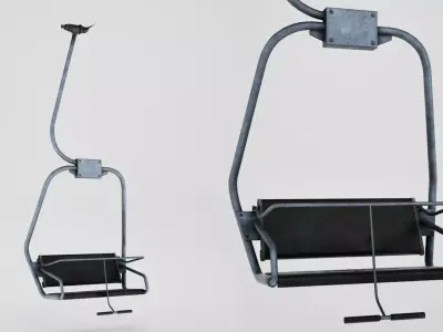 Ski lift chair small Low-poly 3D model