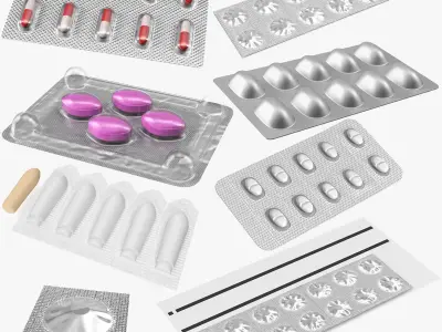 Tablets in Blister Collection 3 3D model
