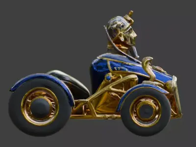 Ornate Egyptian Pharaoh Quad-Chopper Low-poly 3D model