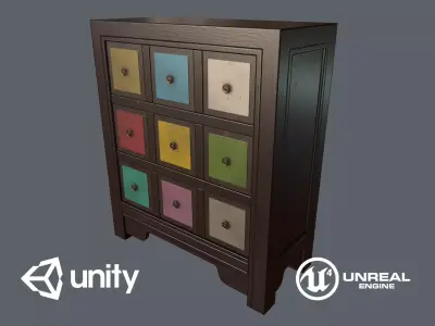 Game Ready Commode Low-poly 3D model