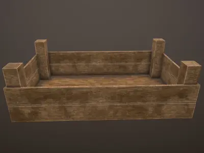 Crate wooden Free low-poly 3D model