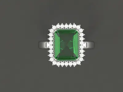 Octagon side AD ring 3D print model 3D print model