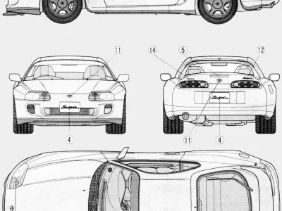 Toyota Supra MK IV Modified Free 3D model