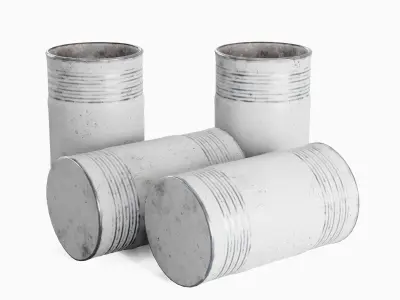 Old Steel Barrel 06 Low-poly 3D model