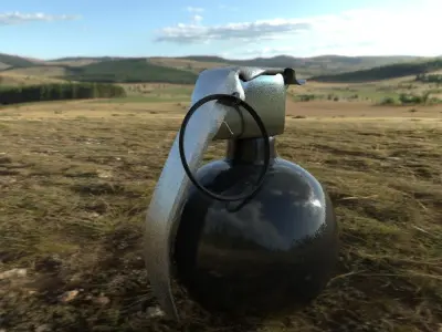 Grenade Bomb 3D Model Realistic Low-poly 3D model
