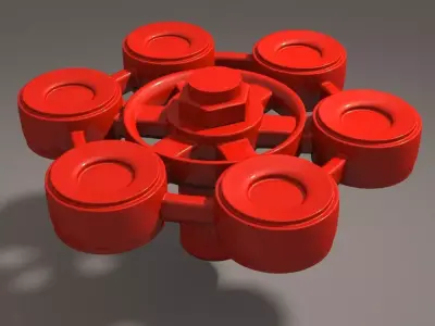 6 sided Valve 3D model