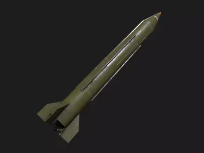 scud missile lowpoly Low-poly 3D model
