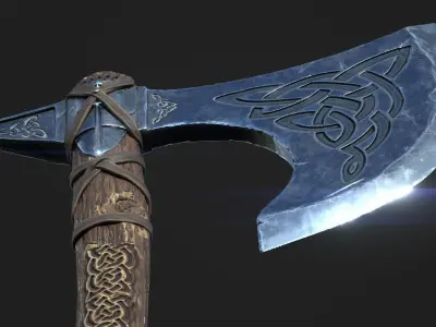 Viking axe 3D model 3