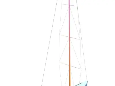 Yacht sailboat Low-poly 3D model