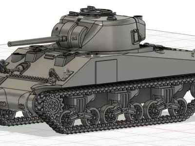 M4A2 Sherman 3D print model