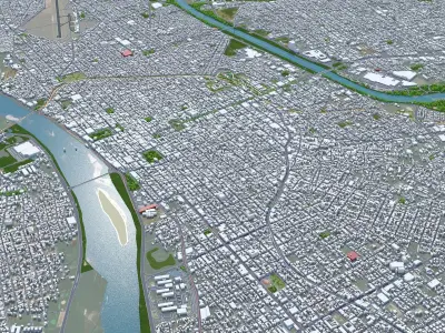 Teresina Brazil 30km AI Low-poly 3D model