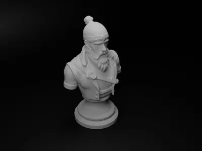 Time Traveler Warrior Bust Chess 3D print model