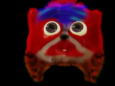 Cute Little Monster and its Wild Counterpart Low-poly 3D model