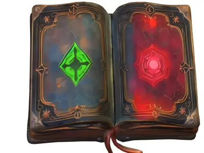 enchanted spellbook game reader Low-poly 3D model