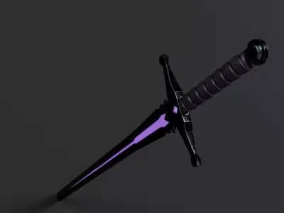 medieval fantasy sword The Violet Requiem vol1-game ready PBR  Low-poly 3D model