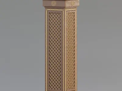 Arabic ornate square column 3D model