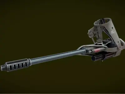 Helicopter Gun Low-poly 3D model
