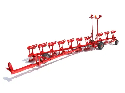Semi Mounted Farm Plough 3D model