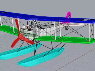 WW1 aircraft Low-poly 3D model
